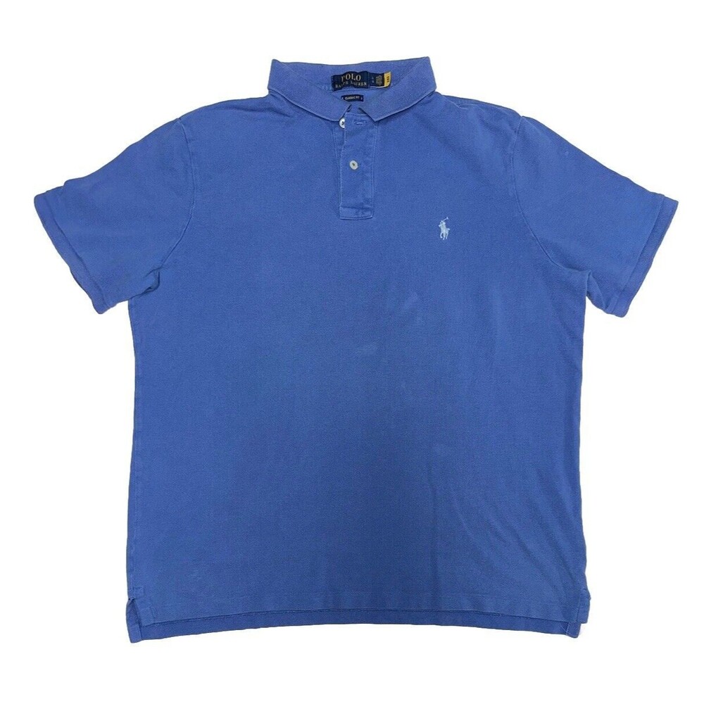 Polo Ralph Lauren Golf Shirt Men's Large L Blue Short Sleeve Pony Logo